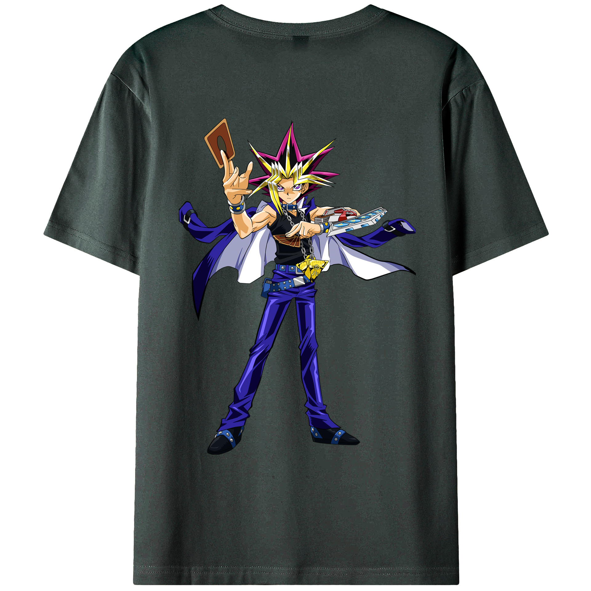 （画像用） 遊☆戯☆王 Yu-Gi-Oh! 綿100％ メンズ半袖Tシャツ（バックプリント） 通気性